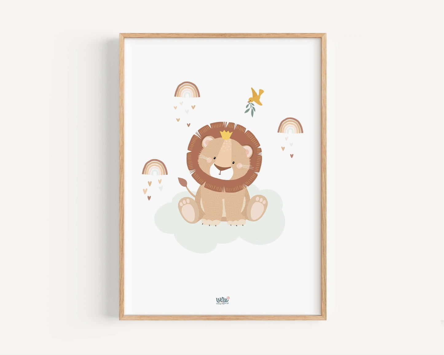 Affiche Illustrée "Lionceau" - Lune Trois - Quarts