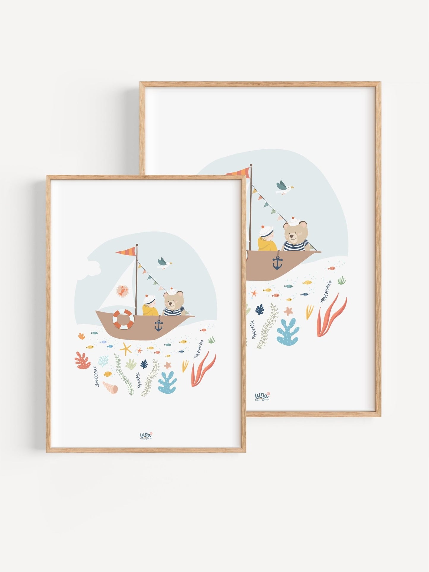 Affiche Illustrée "Matelot" - Lune Trois - Quarts