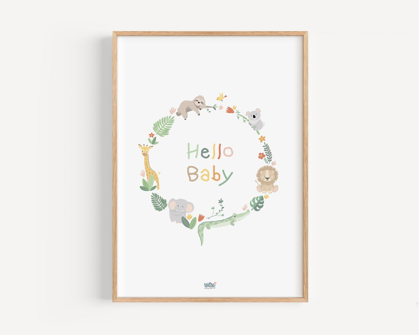 Affiche Illustrée "Couronne Jungle" - Lune Trois - Quarts