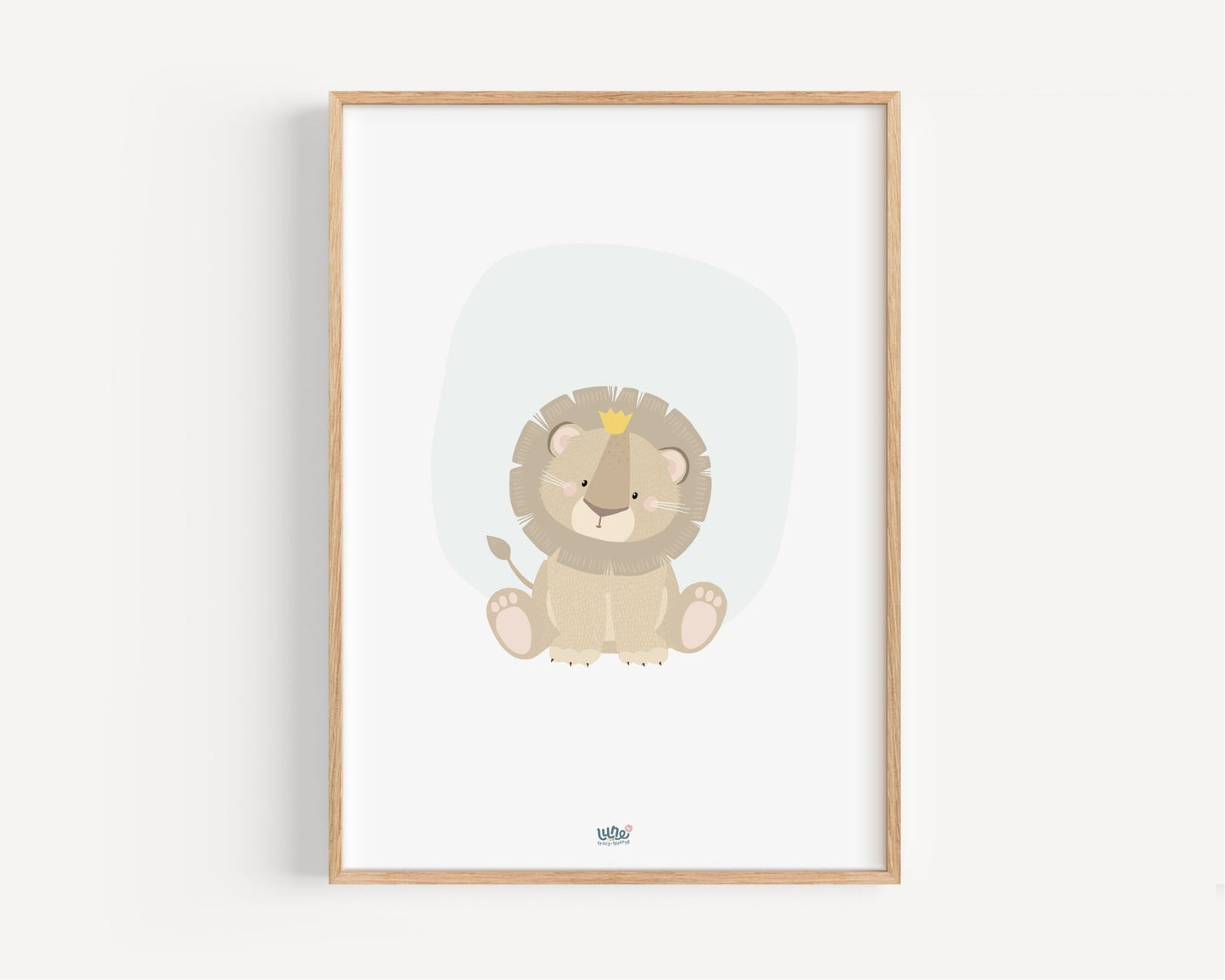 Affiche Illustrée "Petit Lion" - Lune Trois - Quarts