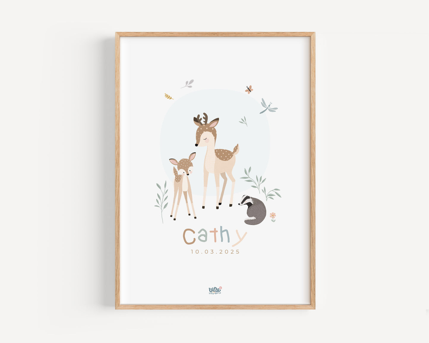 Affiche Illustrée "Petits Faons"