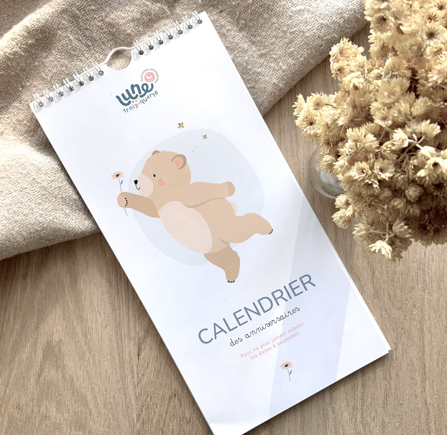 Calendrier d'anniversaires - Lune Trois - Quarts