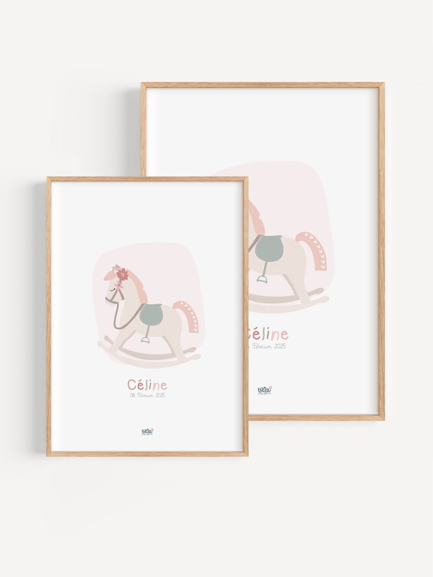 Affiche Illustrée "Cheval à bascule" - Lune Trois - Quarts