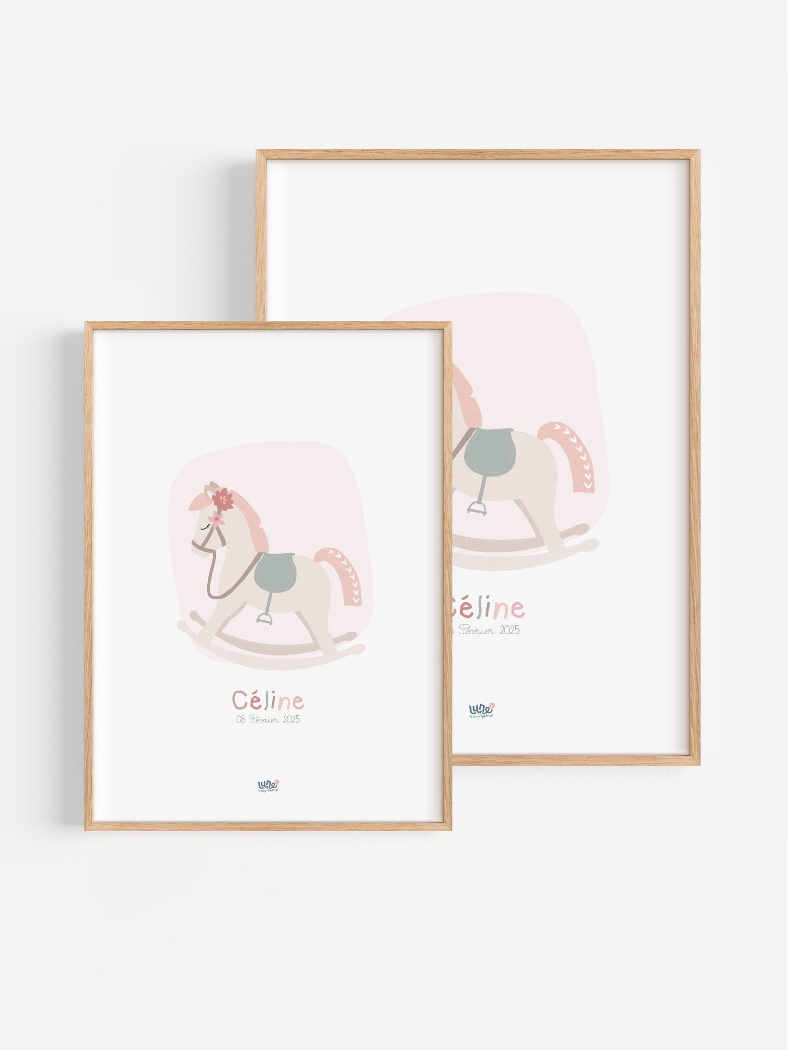 Affiche Illustrée "Cheval à bascule" - Lune Trois - Quarts