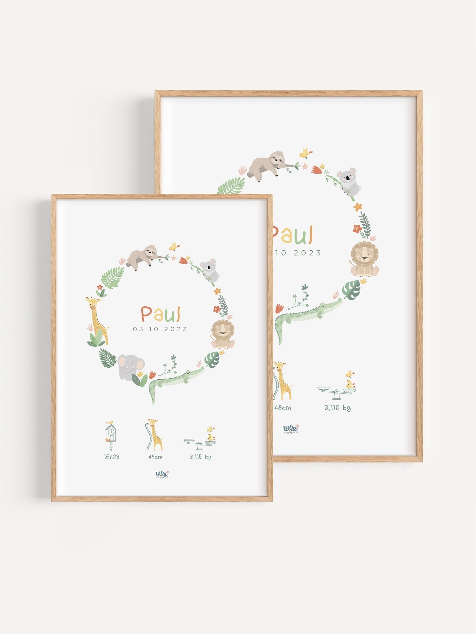 Affiche Illustrée "Couronne Jungle" - Lune Trois - Quarts