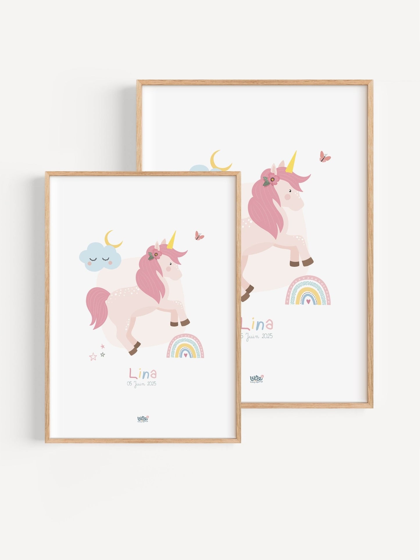 Affiche Illustrée "Jolie Licorne" - Lune Trois - Quarts