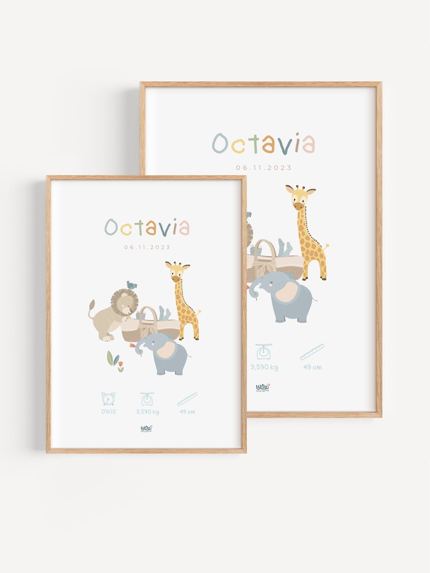 Affiche Illustrée "Mini Jungle" - Lune Trois - Quarts