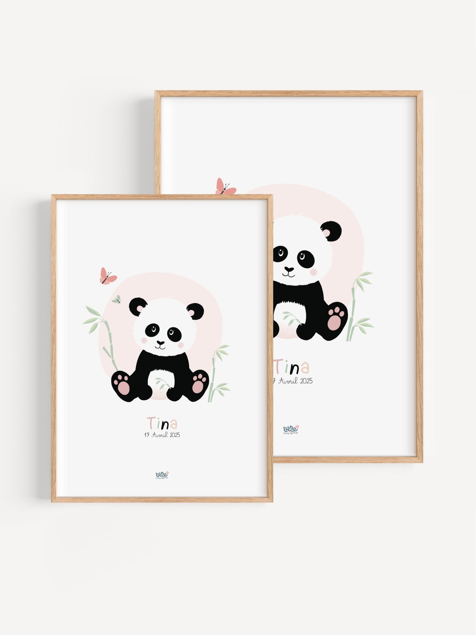 Affiche Illustrée "Petit Panda" - Lune Trois - Quarts