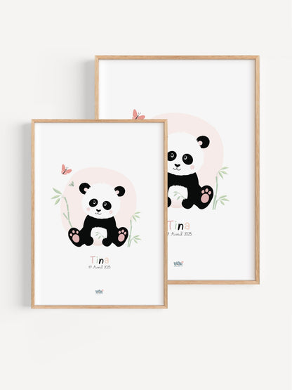 Affiche Illustrée "Petit Panda" - Lune Trois - Quarts