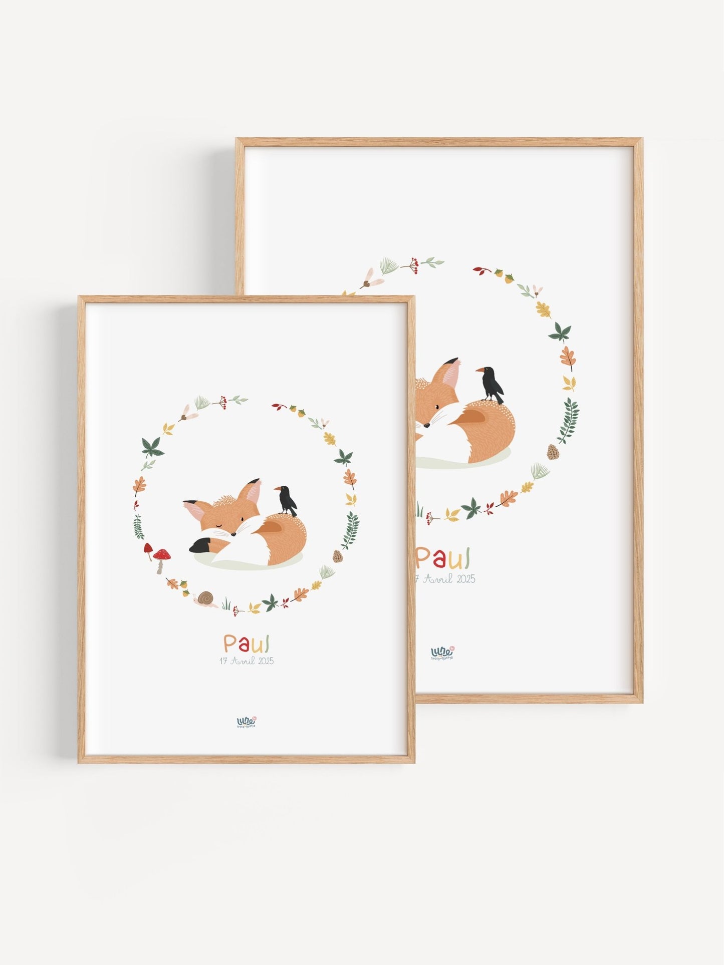 Affiche Illustrée "Couronne Renard" - Lune Trois - Quarts