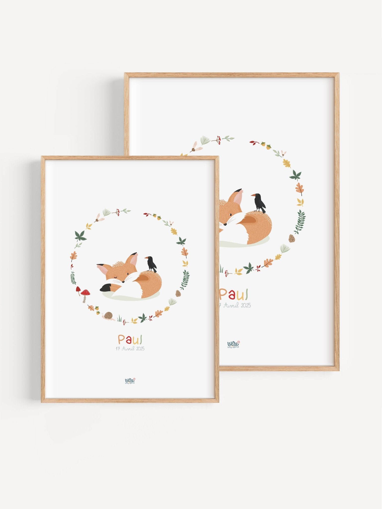 Affiche Illustrée "Couronne Renard" - Lune Trois - Quarts