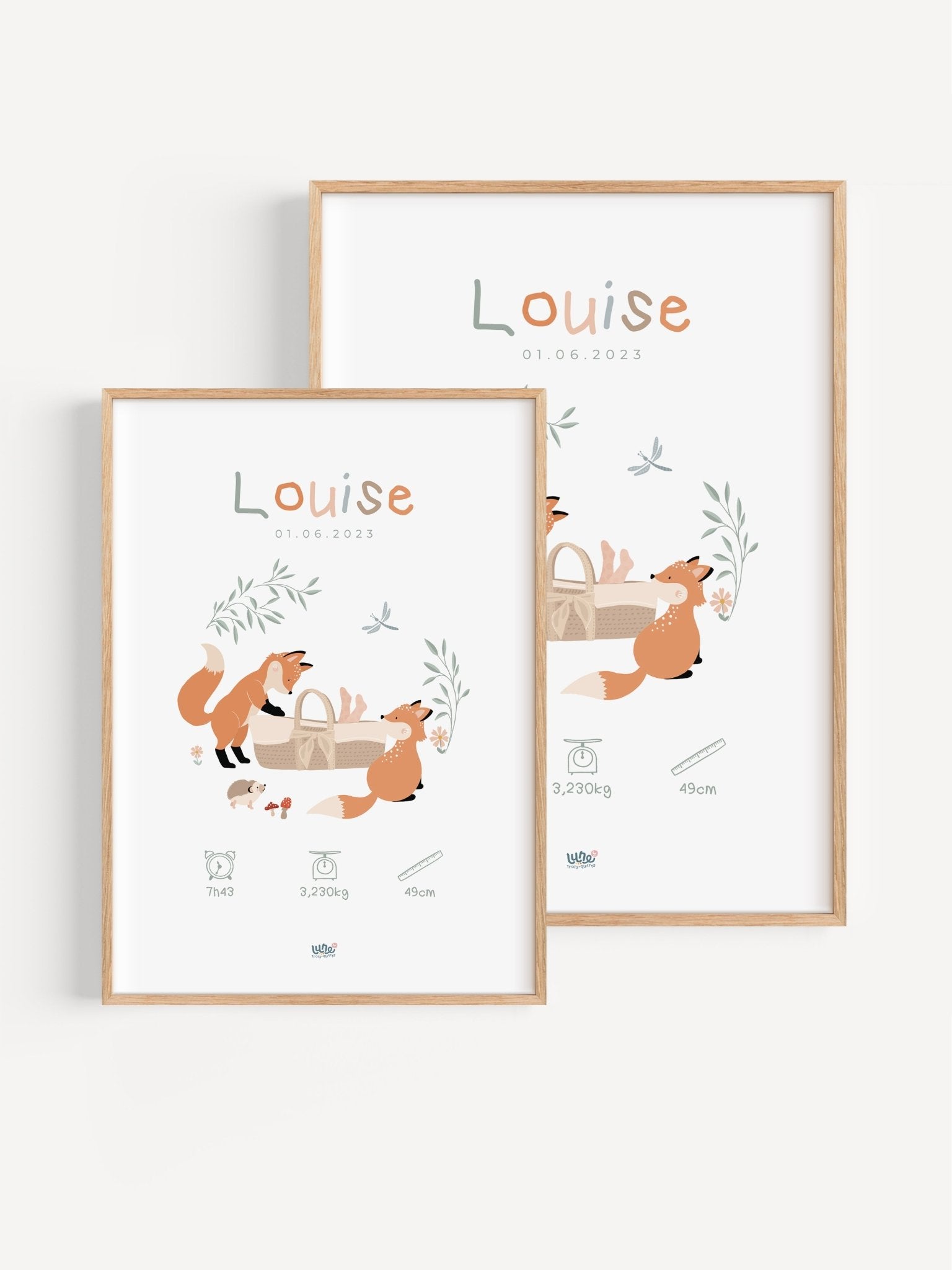 Affiche Illustrée "Jolis bois" - Lune Trois - Quarts