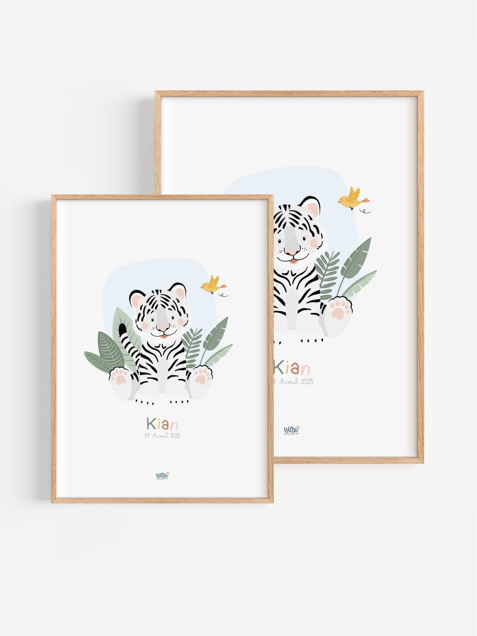 Affiche Illustrée "Tigre Blanc" - Lune Trois - Quarts