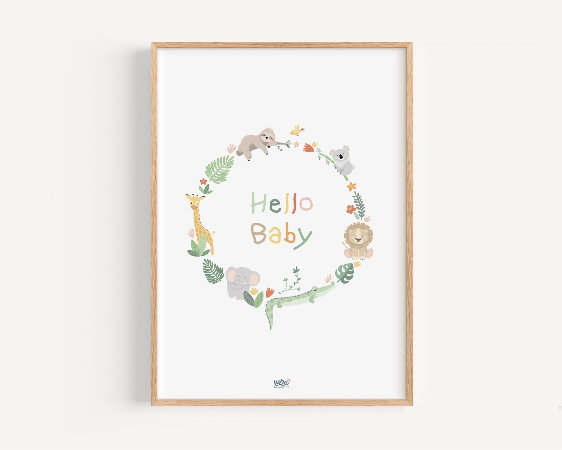 Affiche Illustrée "Couronne Jungle" - Lune Trois - Quarts