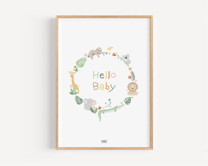 Affiche Illustrée "Couronne Jungle" - Lune Trois - Quarts