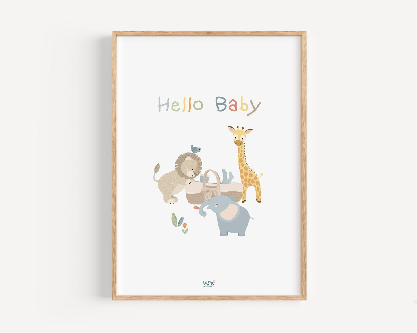 Affiche Illustrée "Mini Jungle" - Lune Trois - Quarts