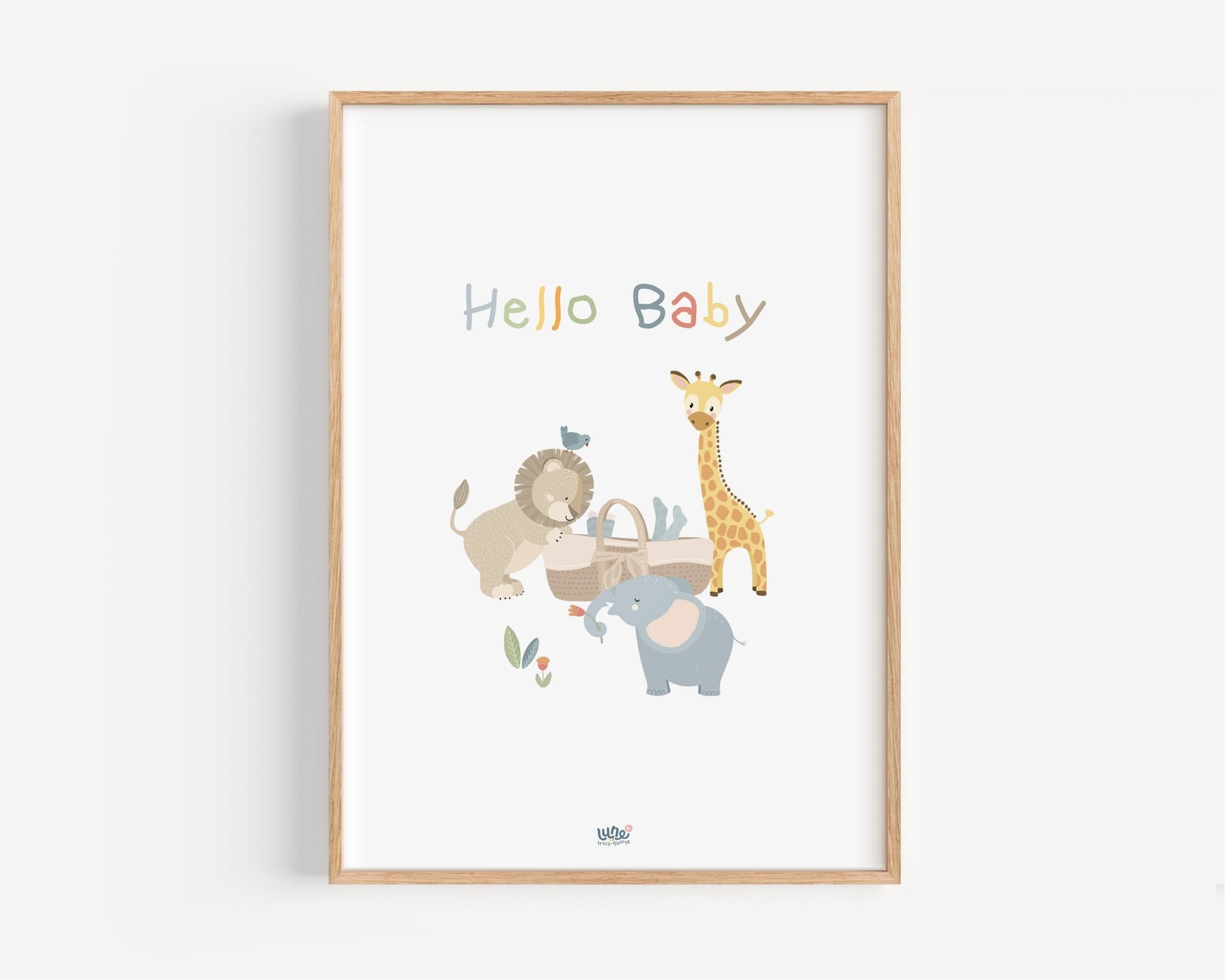 Affiche Illustrée "Mini Jungle" - Lune Trois - Quarts