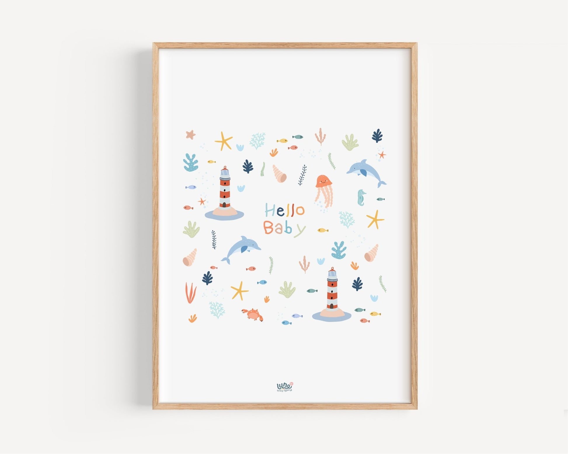 Affiche Illustrée "Mini Océan - Lune Trois - Quarts