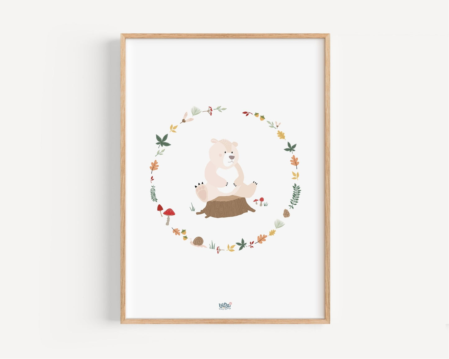 Affiche Illustrée "Ours Couronne" - Lune Trois - Quarts