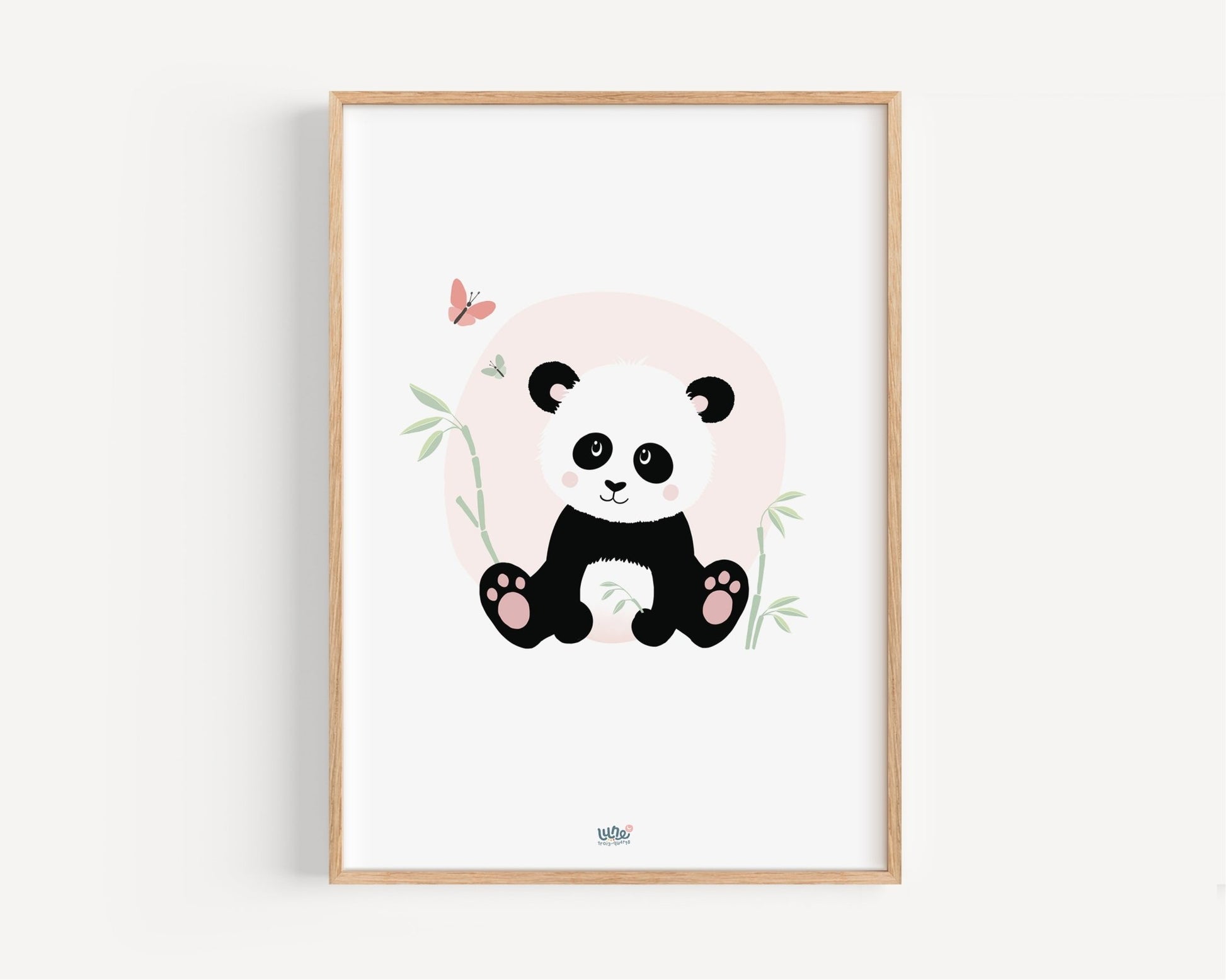 Affiche Illustrée "Petit Panda" - Lune Trois - Quarts