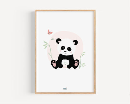 Affiche Illustrée "Petit Panda" - Lune Trois - Quarts