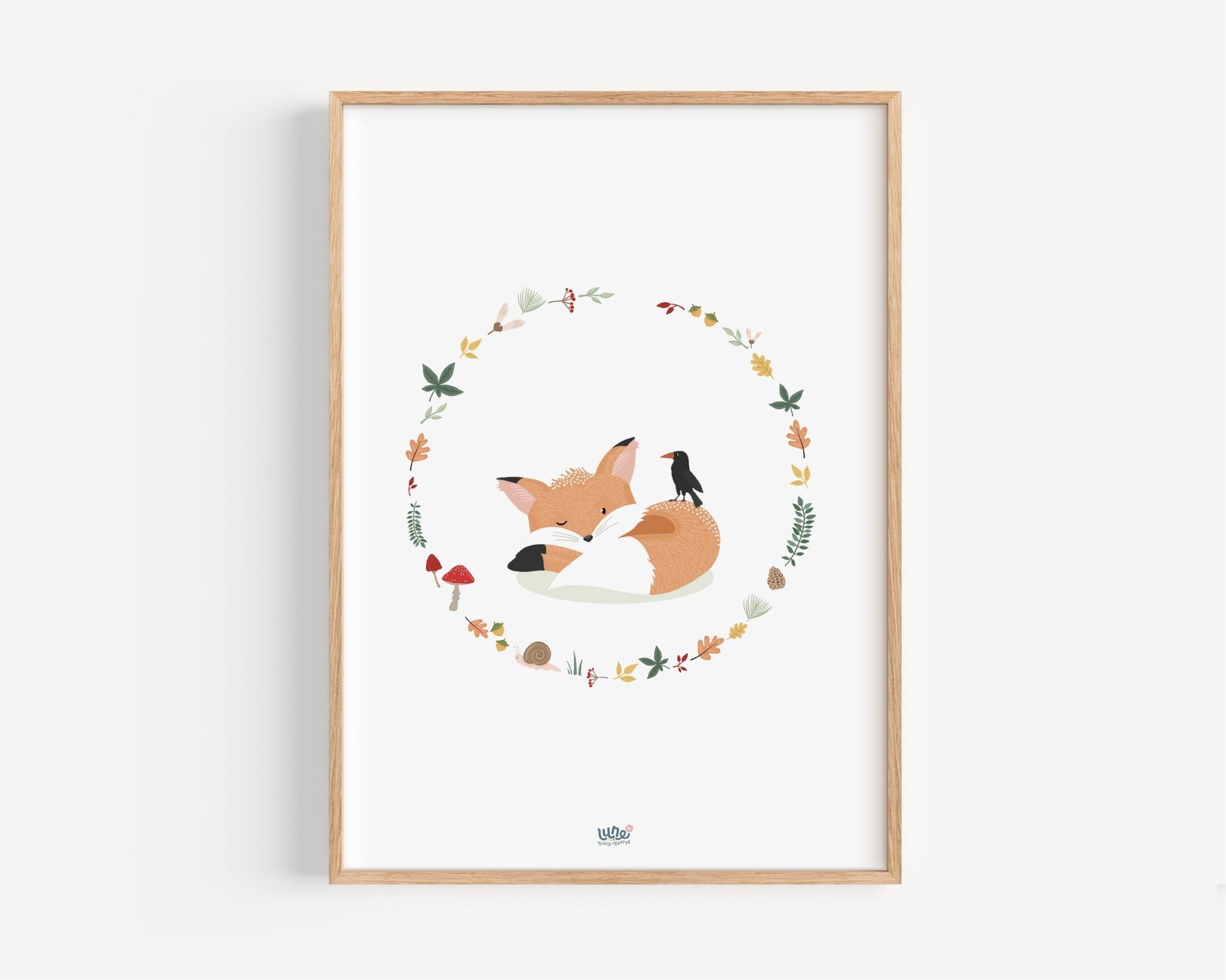 Affiche Illustrée "Couronne Renard" - Lune Trois - Quarts