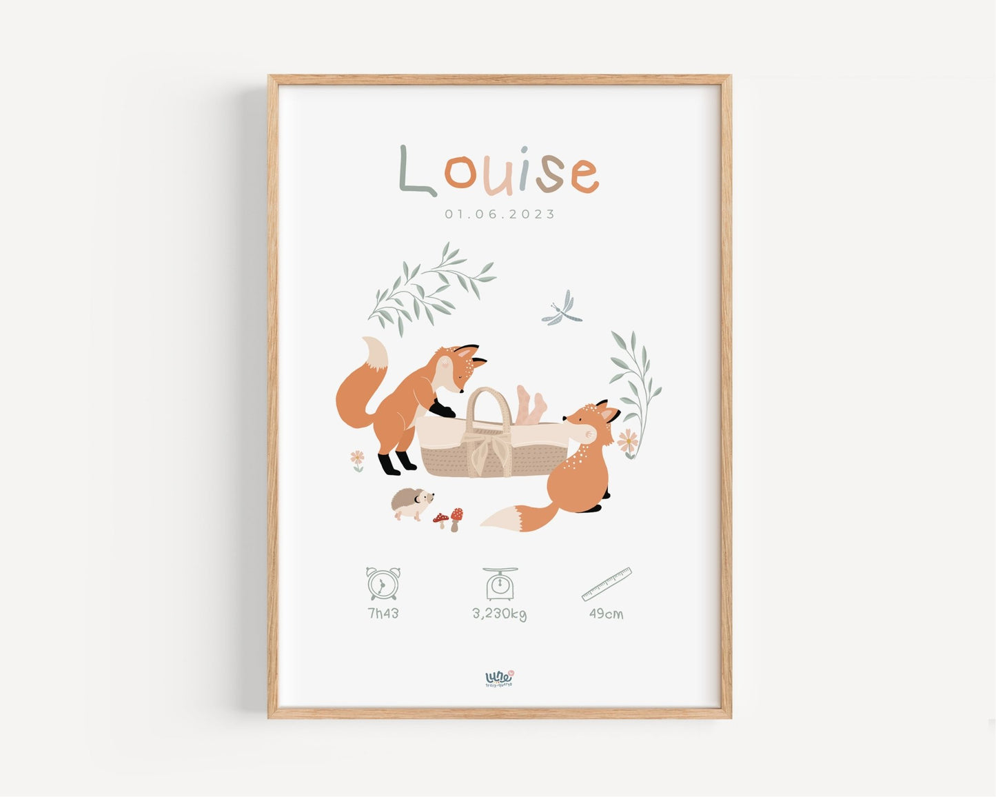 Affiche Illustrée "Jolis bois" - Lune Trois - Quarts