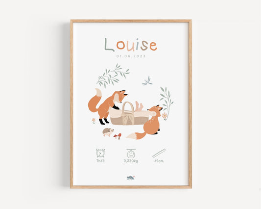 Affiche Illustrée "Jolis bois" - Lune Trois - Quarts