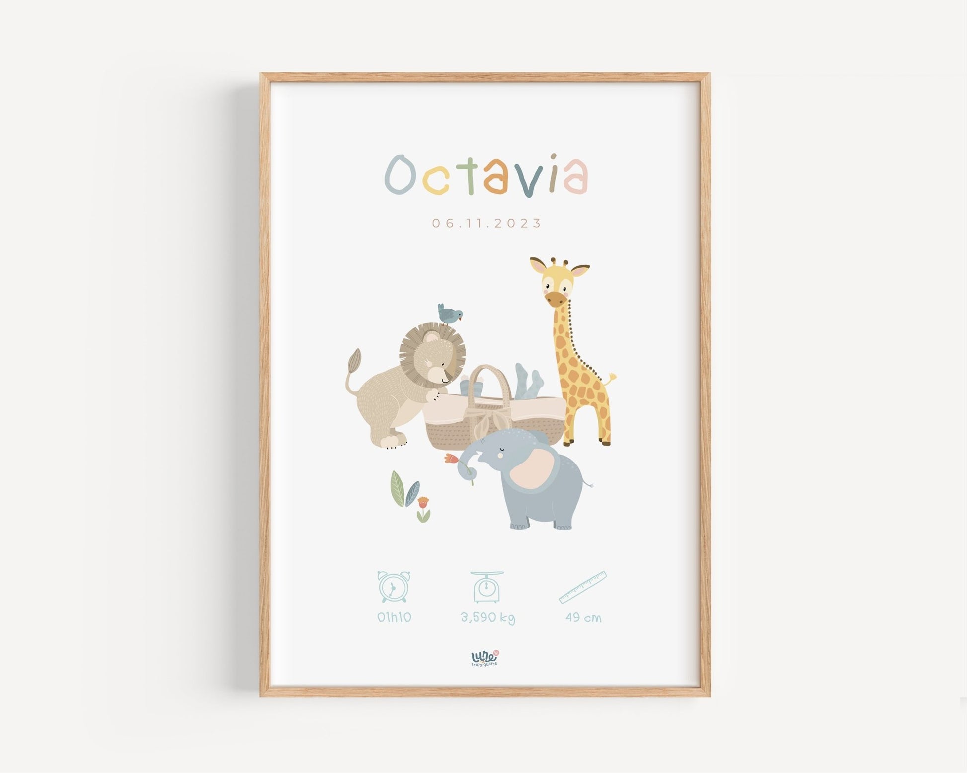 Affiche Illustrée "Mini Jungle" - Lune Trois - Quarts