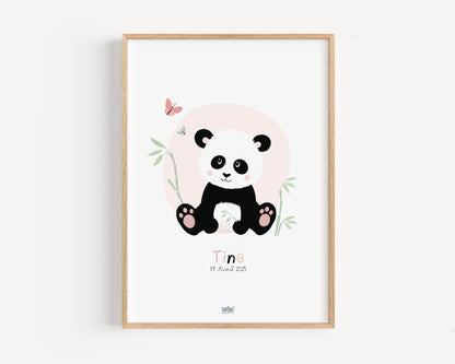 Affiche Illustrée "Petit Panda" - Lune Trois - Quarts