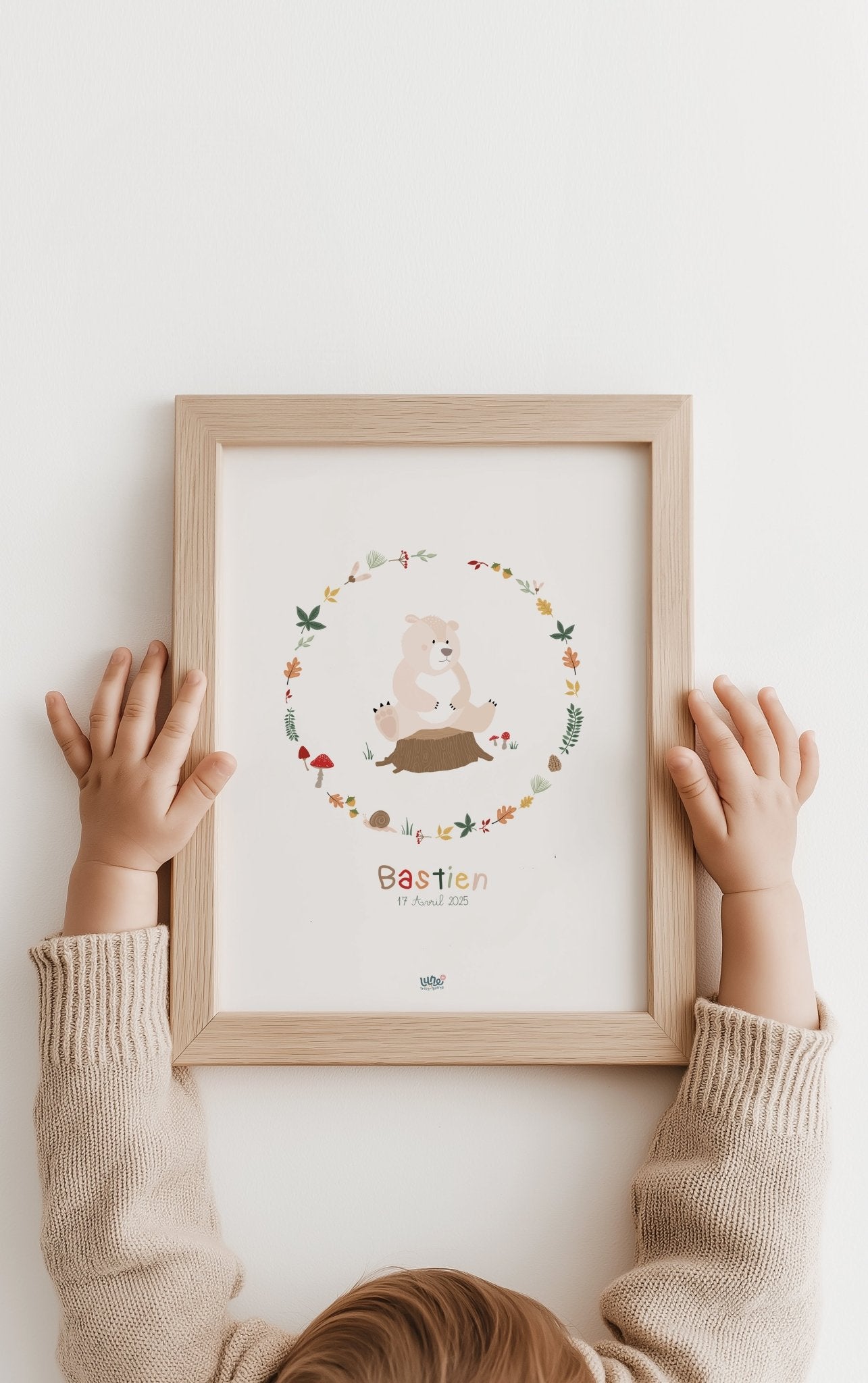 Affiche Illustrée "Ours Couronne" - Lune Trois - Quarts