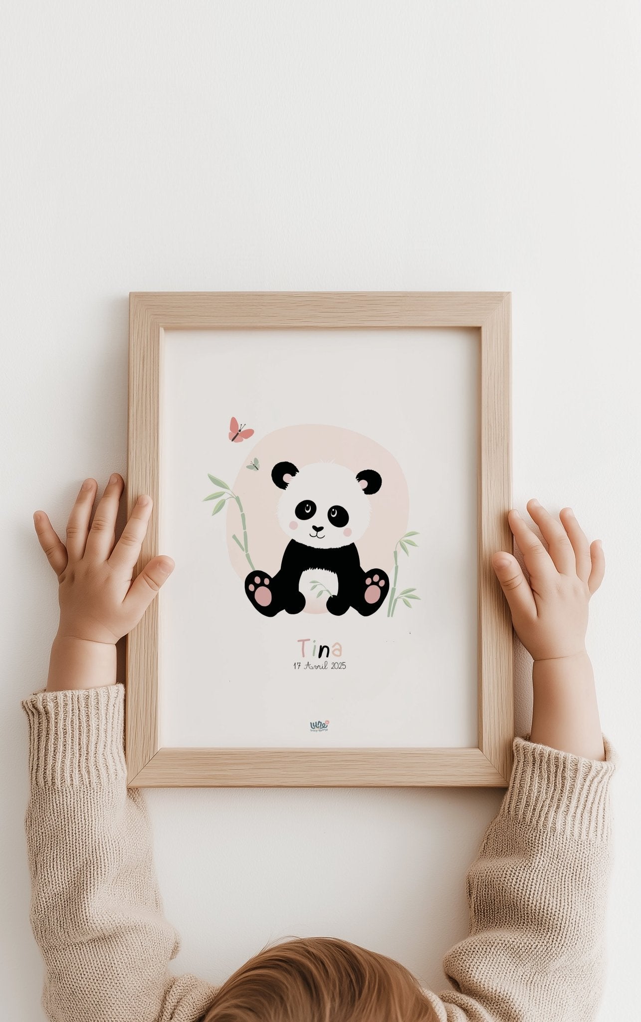 Affiche Illustrée "Petit Panda" - Lune Trois - Quarts
