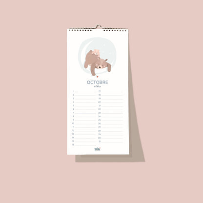 Calendrier d'anniversaires - Lune Trois - Quarts