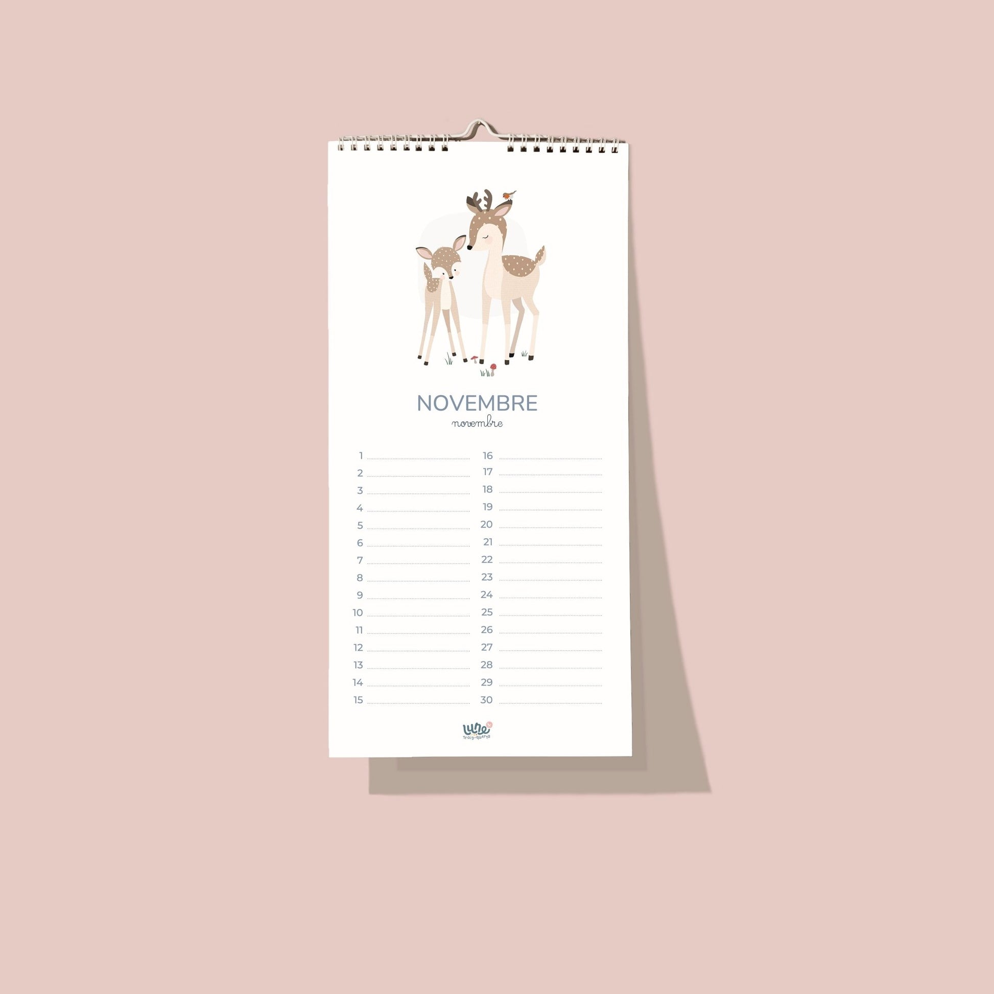 Calendrier d'anniversaires - Lune Trois - Quarts
