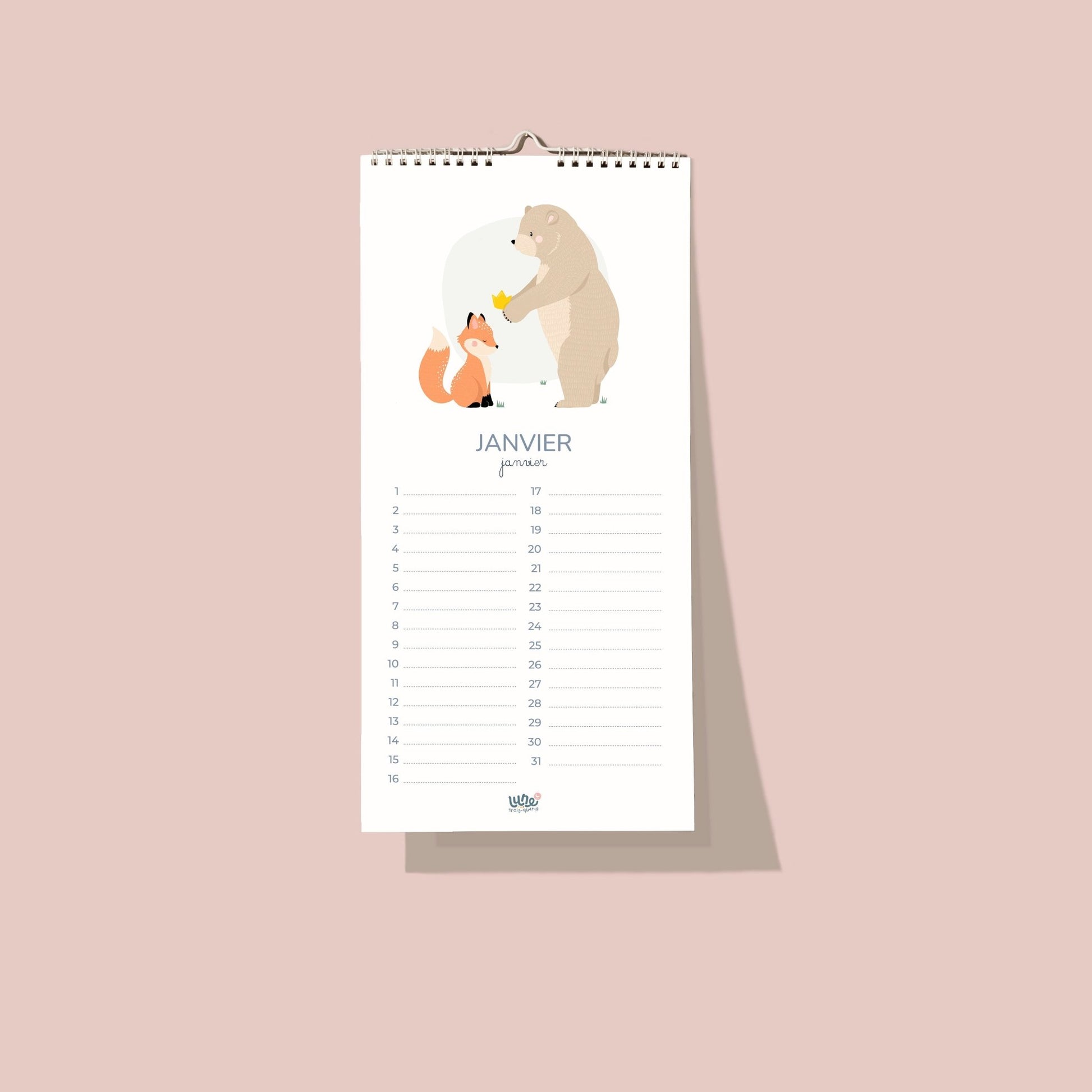 Calendrier d'anniversaires - Lune Trois - Quarts