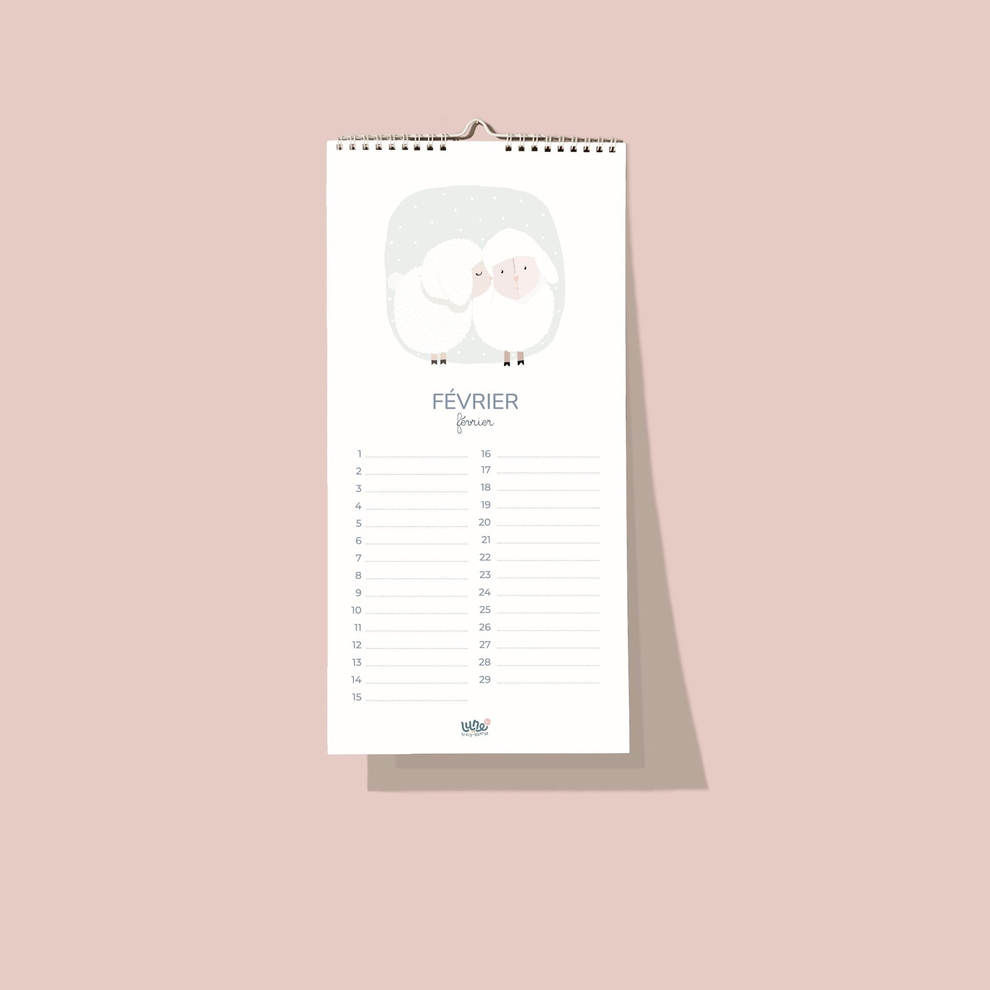 Calendrier d'anniversaires - Lune Trois - Quarts