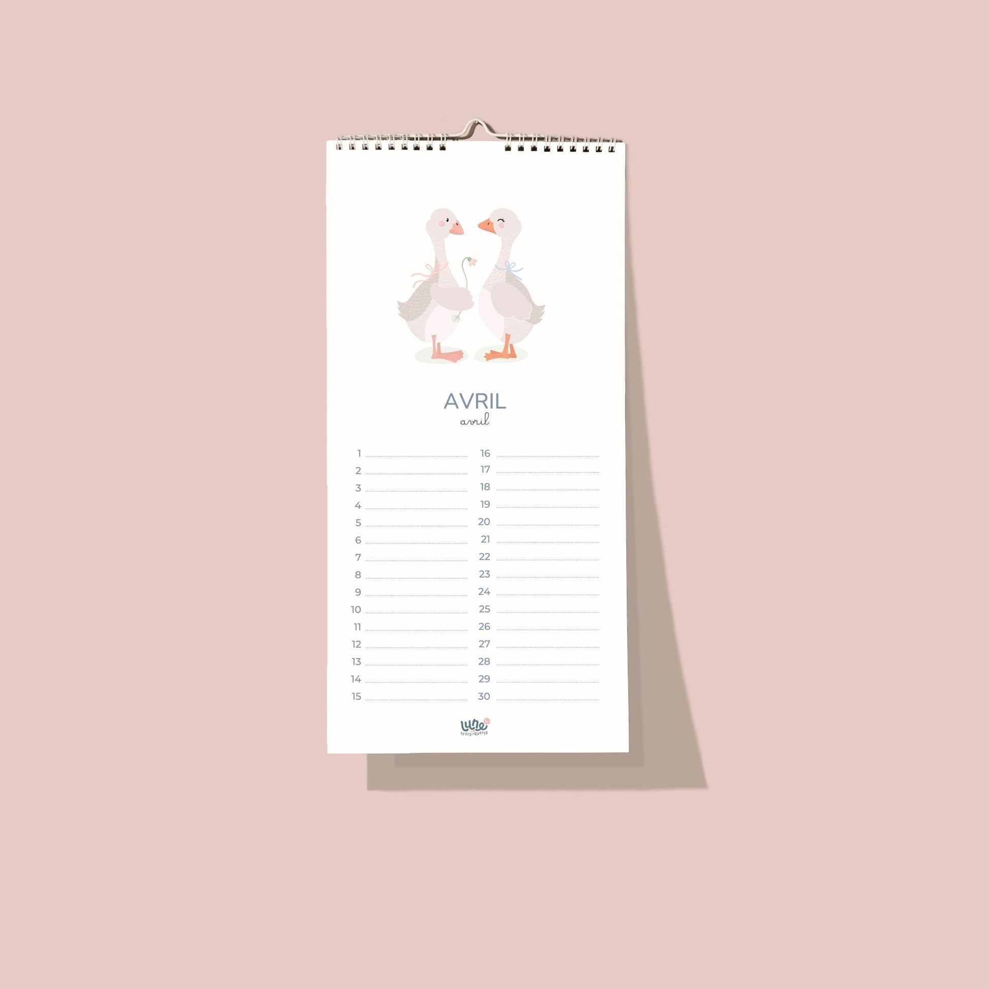 Calendrier d'anniversaires - Lune Trois - Quarts