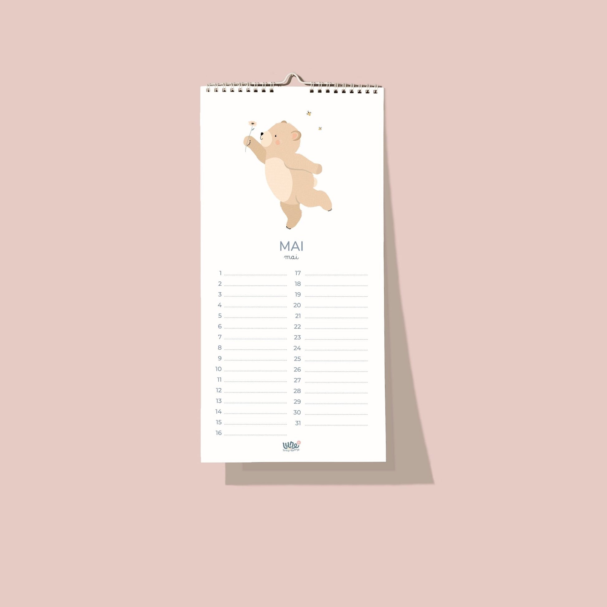 Calendrier d'anniversaires - Lune Trois - Quarts