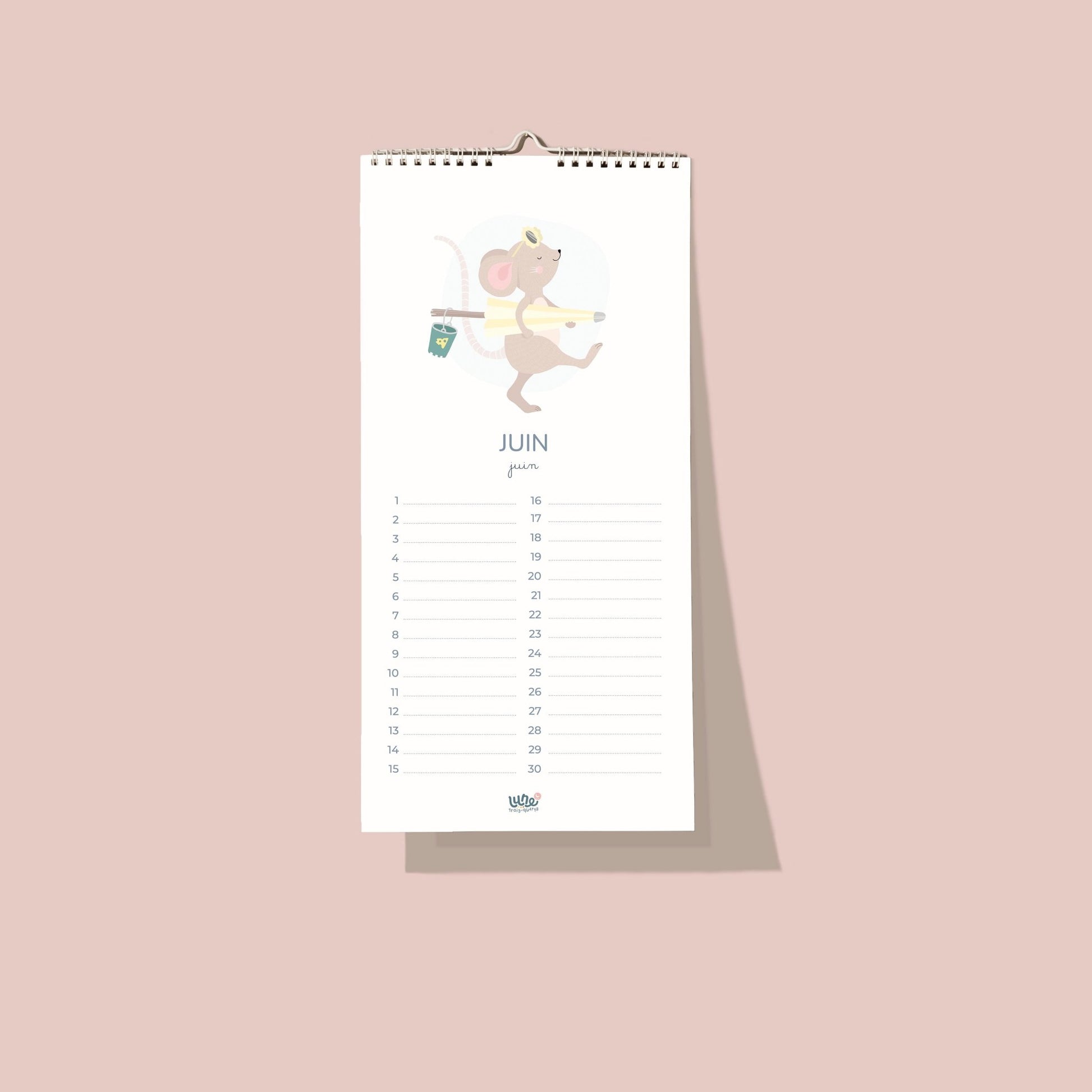 Calendrier d'anniversaires - Lune Trois - Quarts