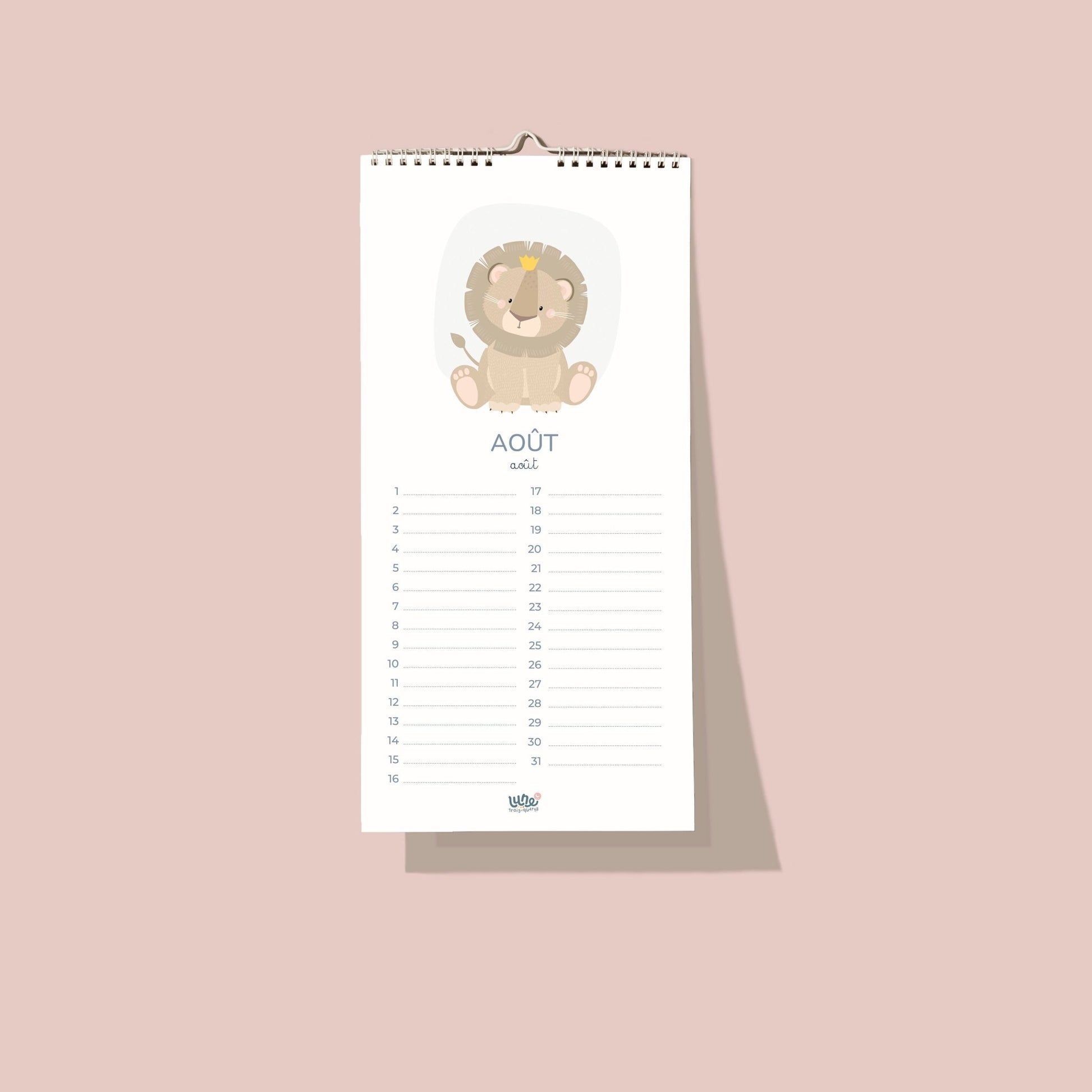 Calendrier d'anniversaires - Lune Trois - Quarts