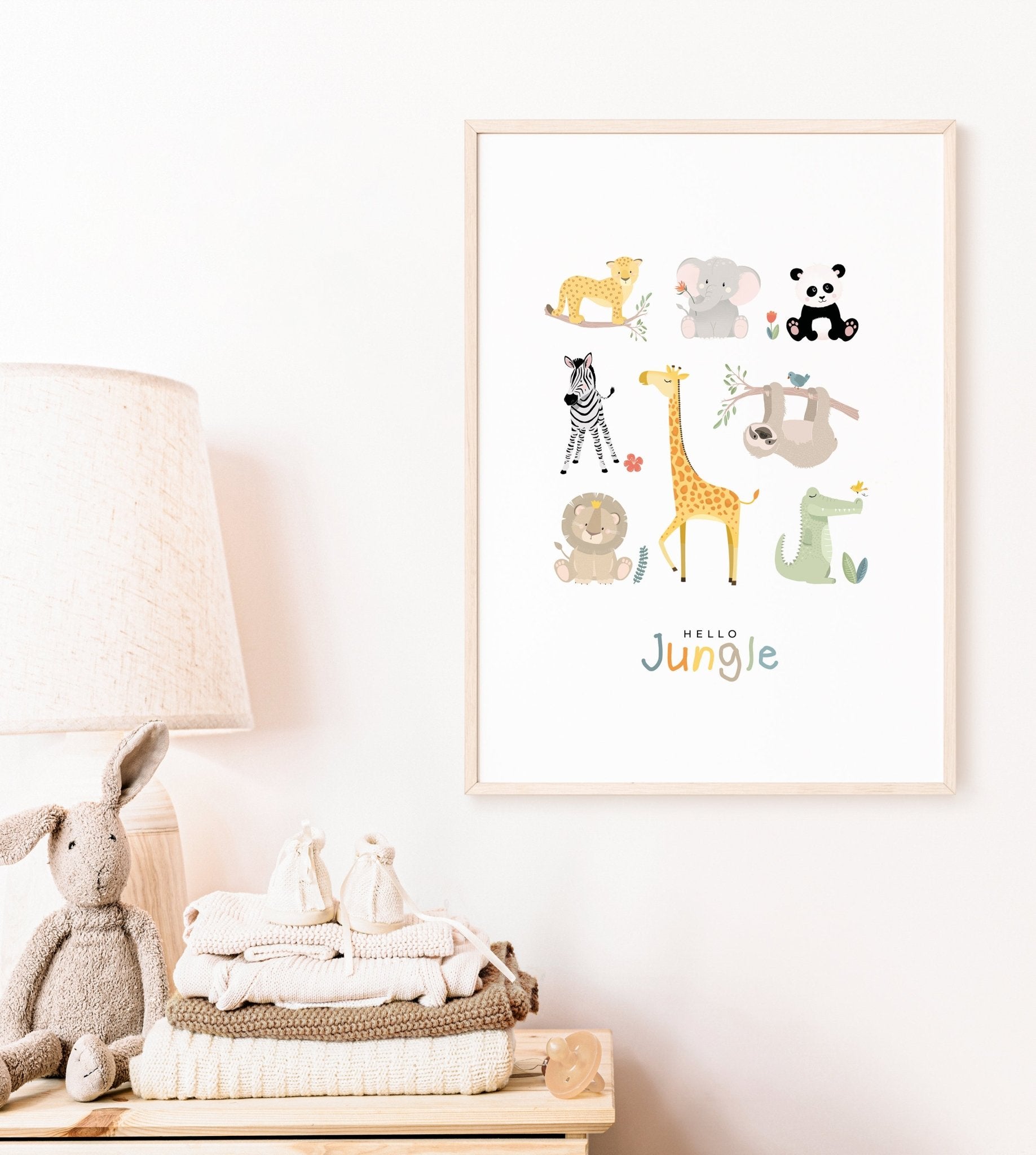 Affiche Illustrée "Hello Jungle" - Lune Trois - Quarts