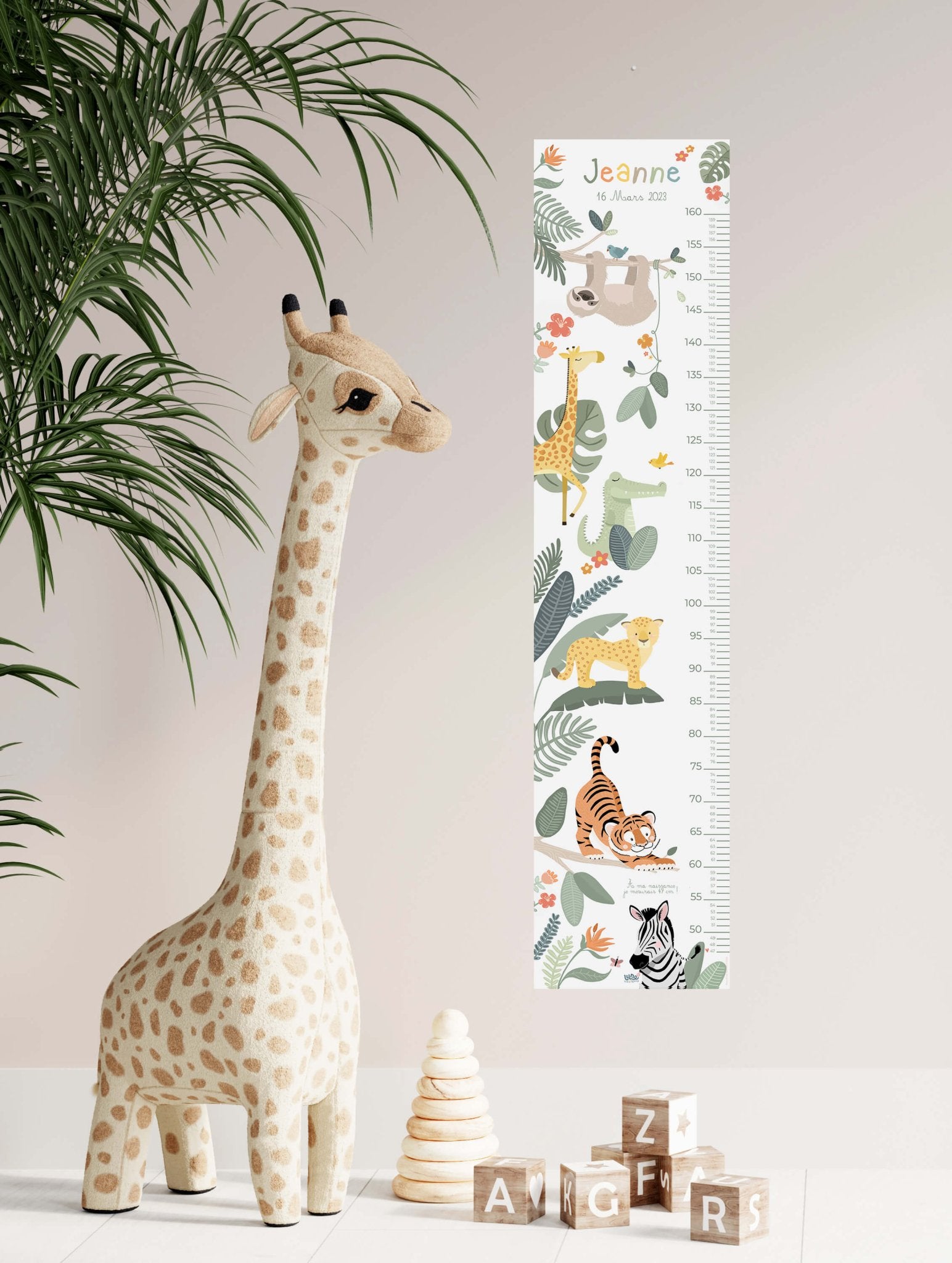 Toise illustrée Jungle - Lune Trois - Quarts